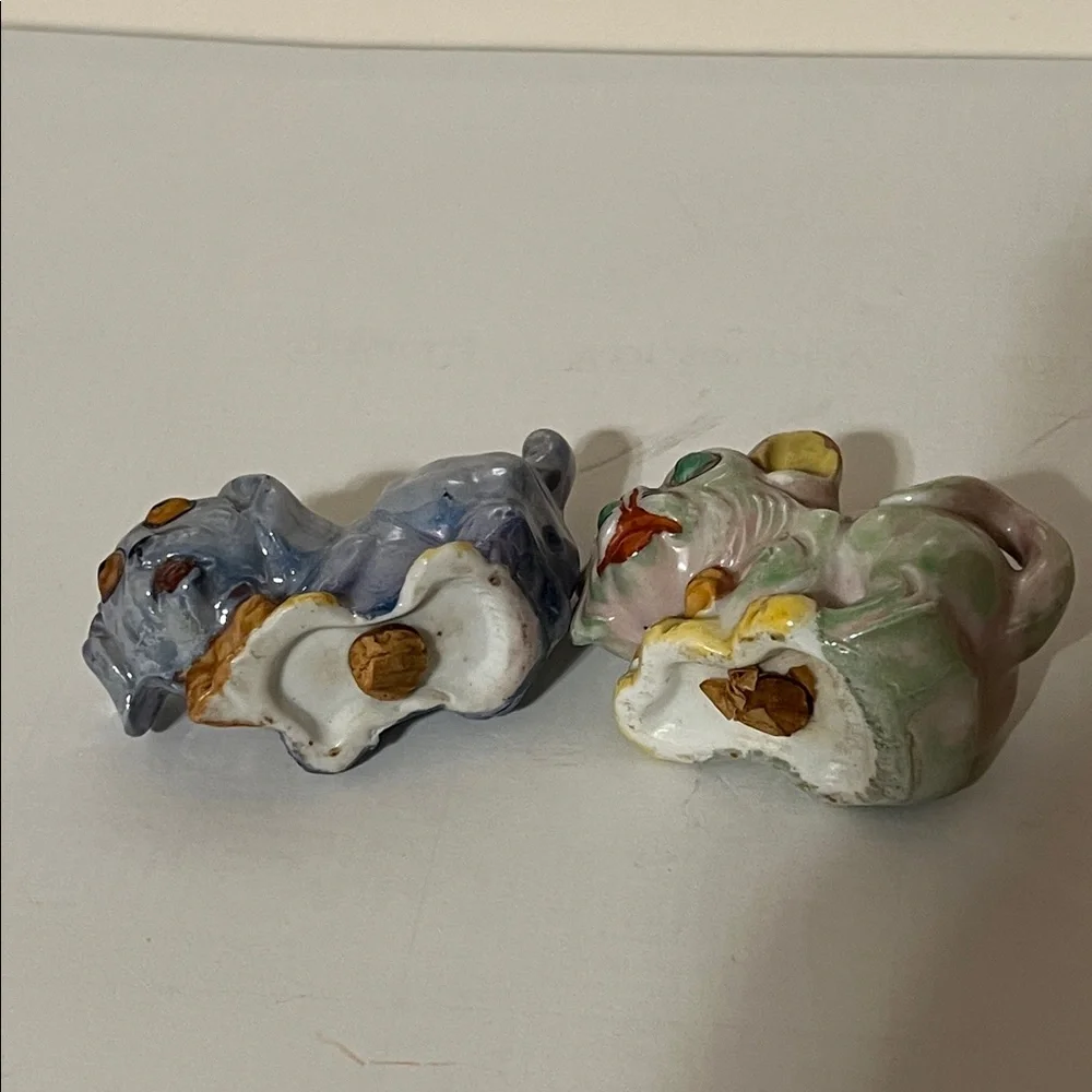 Vintage Mini Ceramic Animal Salt and Pepper Figurines